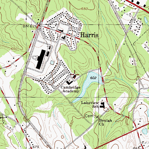 Topographic Map of Harris United Methodist Church, SC