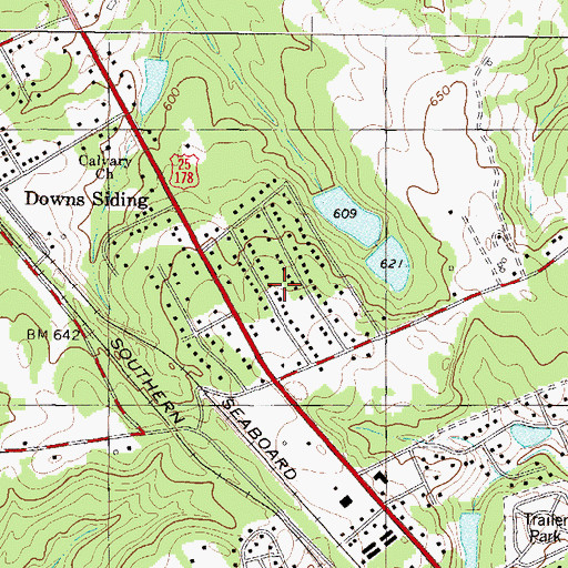 Topographic Map of Hyde Park, SC