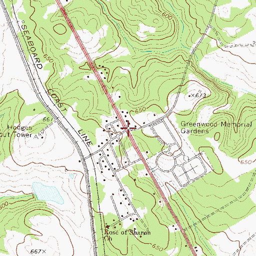 Topographic Map of Irving, SC
