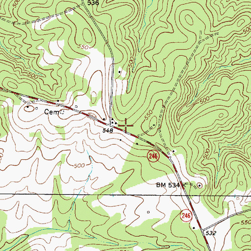 Topographic Map of Kinard School (historical), SC