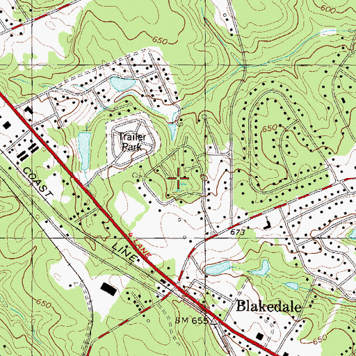 Topographic Map of Locksley Hall, SC