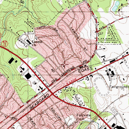 Topographic Map of Lupo Memorial United Methodist Church, SC