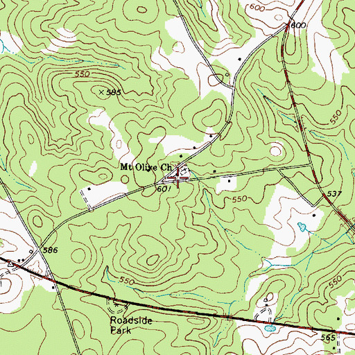 Topographic Map of Mount Olive School (historical), SC