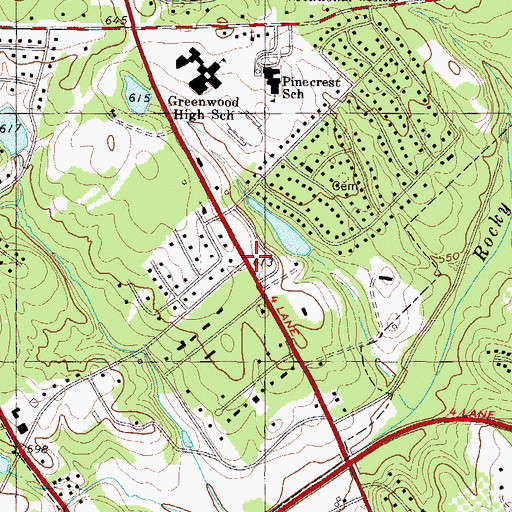 Topographic Map of North Creek Shopping Center, SC