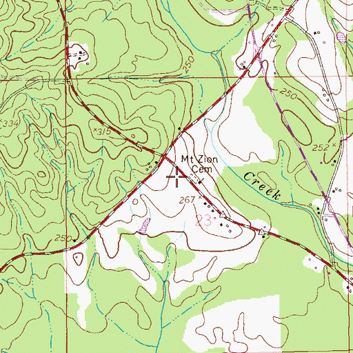 Topographic Map of Mount Zion Cemetery, AL