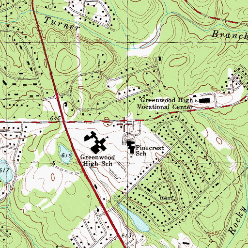 Topographic Map of North Side Baptist Church, SC