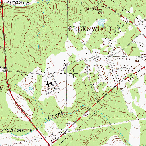 Topographic Map of Parkwood, SC