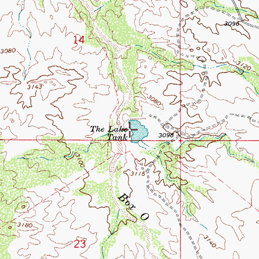 Topographic Map of The Lake Tank, AZ