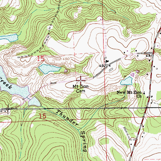 Topographic Map of Mount Zion Cemetery, AL