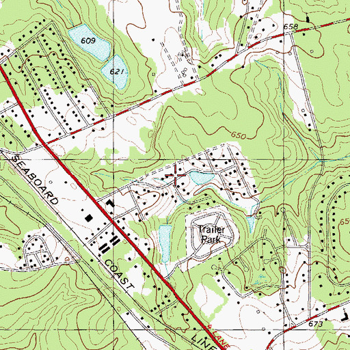 Topographic Map of Ponderosa Heights, SC