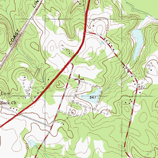 Topographic Map of Raintree, SC