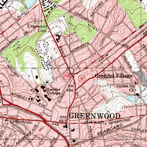 Topographic Map of Saint Marys Roman Catholic Church, SC