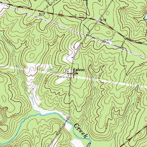 Topographic Map of Salem School (historical), SC
