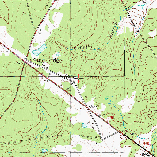 Topographic Map of Sand Ridge School (historical), SC