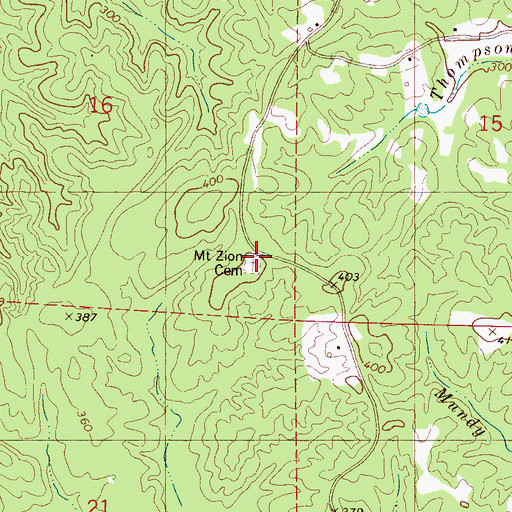 Topographic Map of Mount Zion Cemetery, AL