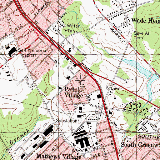 Topographic Map of South Greenwood Pentecostal Holiness Church, SC