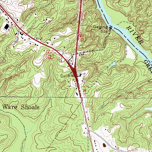 Topographic Map of Southside Shopping Center, SC