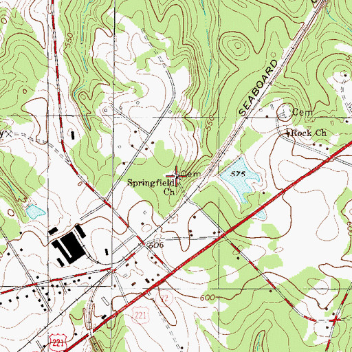 Topographic Map of Springfield School (historical), SC