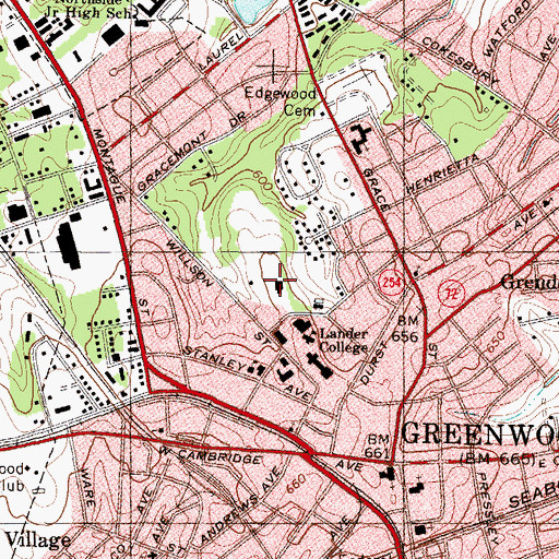 Topographic Map of Sproles Recreational Center, SC
