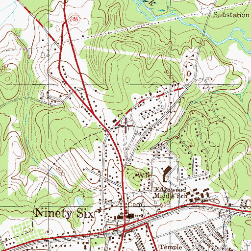Topographic Map of Trinity Church (historical), SC