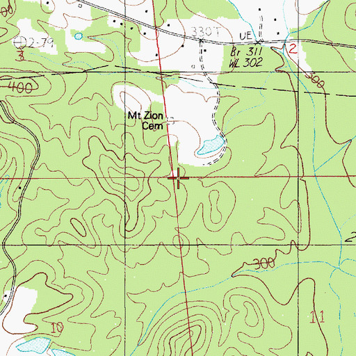 Topographic Map of Mount Zion Cemetery, AL