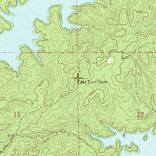 Topographic Map of Mount Zion Cemetery, AL