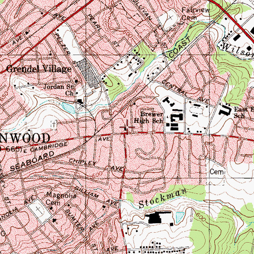 Topographic Map of Weston Chapel African Methodist Episcopal Church, SC