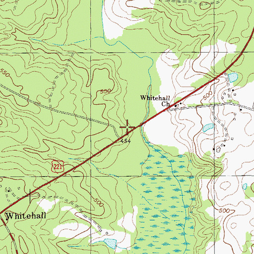 Topographic Map of Whitehall School (historical), SC