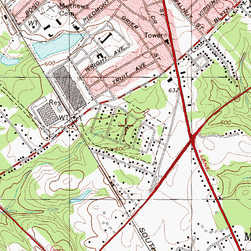 Topographic Map of Wisewood, SC