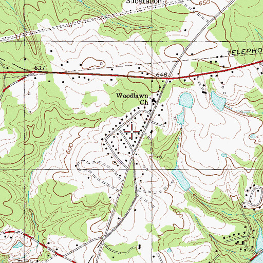 Topographic Map of Woodlawn, SC