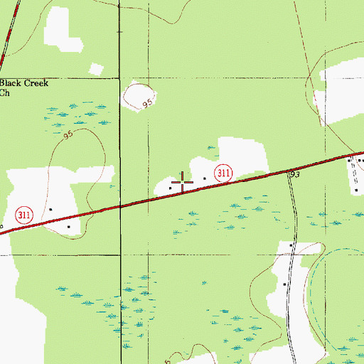 Topographic Map of Black Creek Church (historical), SC