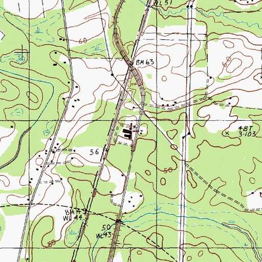Topographic Map of Bonneau Vocational Center, SC