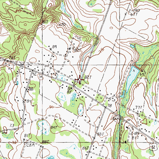 Topographic Map of Calvary Church, SC