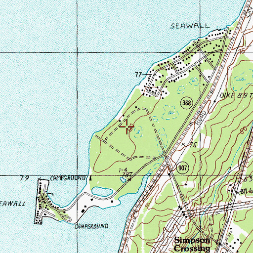 Topographic Map of Camp Moultrie, SC