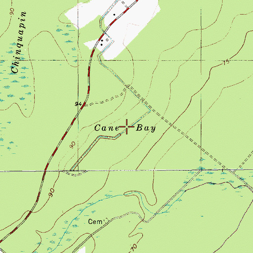 Topographic Map of Cane Bay, SC