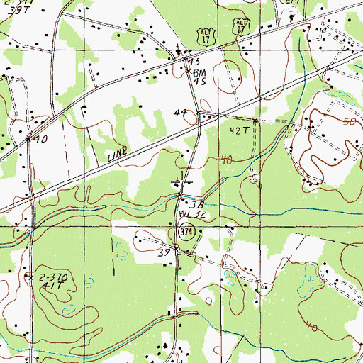 Topographic Map of Church of God, SC