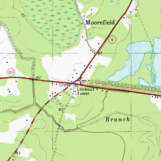 Topographic Map of Cross School (historical), SC