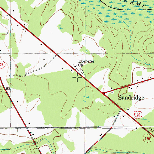 Topographic Map of Ebenezer, SC