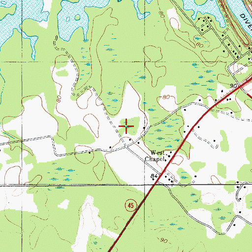 Topographic Map of Folly Pond School (historical), SC