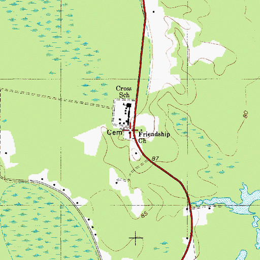 Topographic Map of Friendship Cemetery, SC
