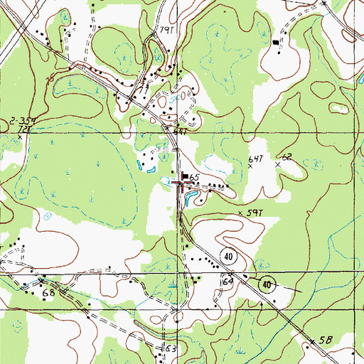Topographic Map of Harris Town, SC