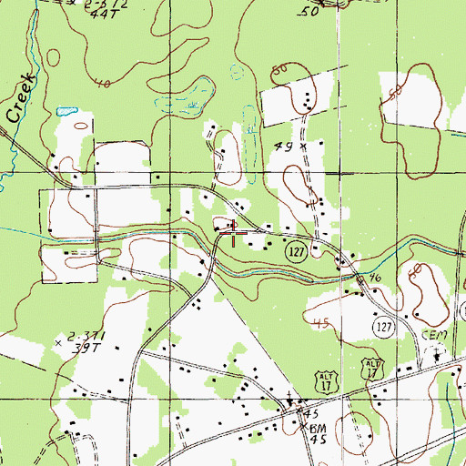 Topographic Map of Hickory Grove Pentecostal Holiness Church, SC