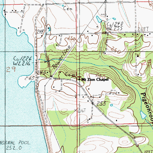Topographic Map of Mount Zion Chapel, AL