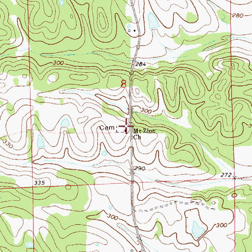 Topographic Map of Mount Zion Church, AL