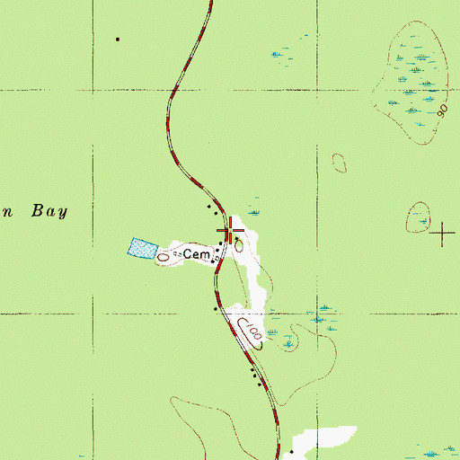 Topographic Map of Moss Grove, SC