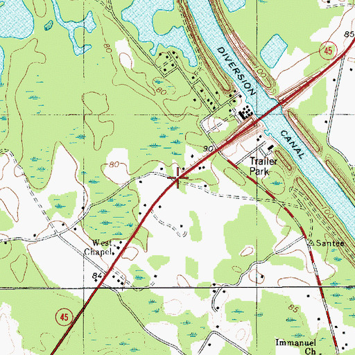 Topographic Map of Moss Pond (historical), SC