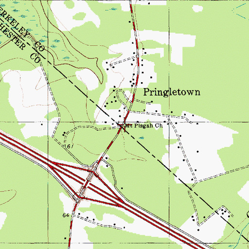 Topographic Map of Mount Pisgah, SC