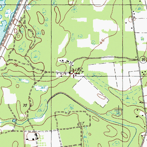 Topographic Map of Mudlake Cemetery, SC