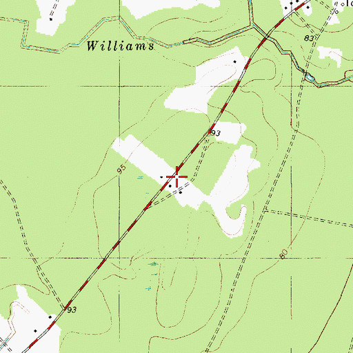 Topographic Map of Mudville (historical), SC