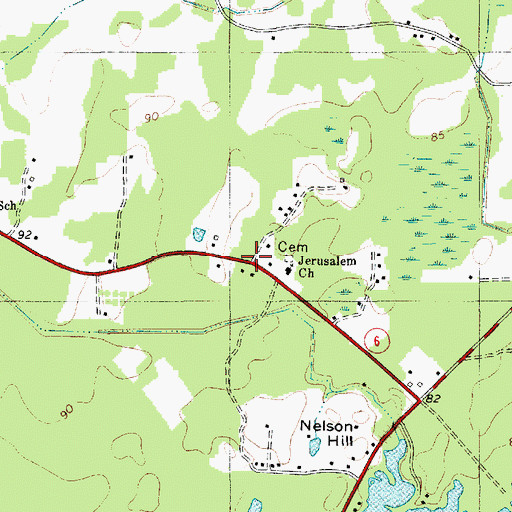 Topographic Map of Nelson Hill, SC